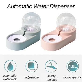 

Portable Pet Feeder Dual Port Automatic Feeder Water Drinking Feeding Basin Bowls For Cats Pet Dogs Feeder 2 in1 Bowl Set