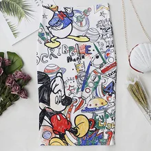 Женские юбки Харадзюку женская элегантная Милая смешная юбка с геометрическим цветком