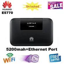 Разблокированный 150 Мбит/с 5200 мАч аккумулятор huawei E5770 4G LTE MiFi мобильный WiFi Pro маршрутизатор с RJ45 портом