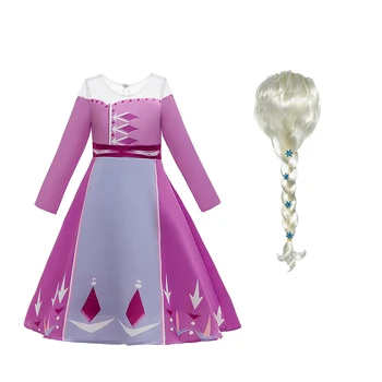 

Girl Elsa Dress Sets For Girl Snow Queen Princess Cosplay Kids Anna Purple Magic Costume Children Birthday Party Girl Clothing
