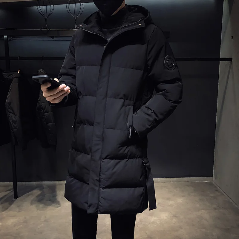 

2019 Men Casual Hooded Parka Printed Winter Men Fashion Patchwork Cotton Slim Fit Coat Thick Warm Homme's Zipper Jacket