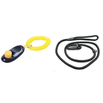

Clicker for Training Dogs, Black & 1.0x140cm Pet Dog Nylon Adjustable Loop Training Lead Collar Leash (Black)
