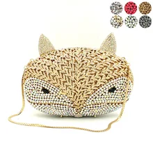 Животное Птица Дизайн Женский Вечерний Клатч вечерние сумки бриллианты в форме лисы хрустальные кошельки Свадебная вечеринка расшитая кристаллами Сумочка-клатч