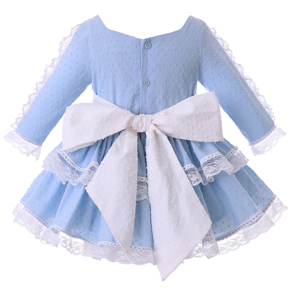 Cutestyles/осеннее голубое платье для девочек с головной убор вечерние кружевные