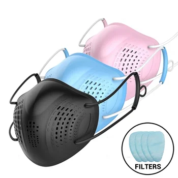 

KN95 Washable Silicone Mask 5 Layers Anti-fog Protection Filter Breathable Face Mask Unisex Reusable Pm2.5 Dustproof Mascaras