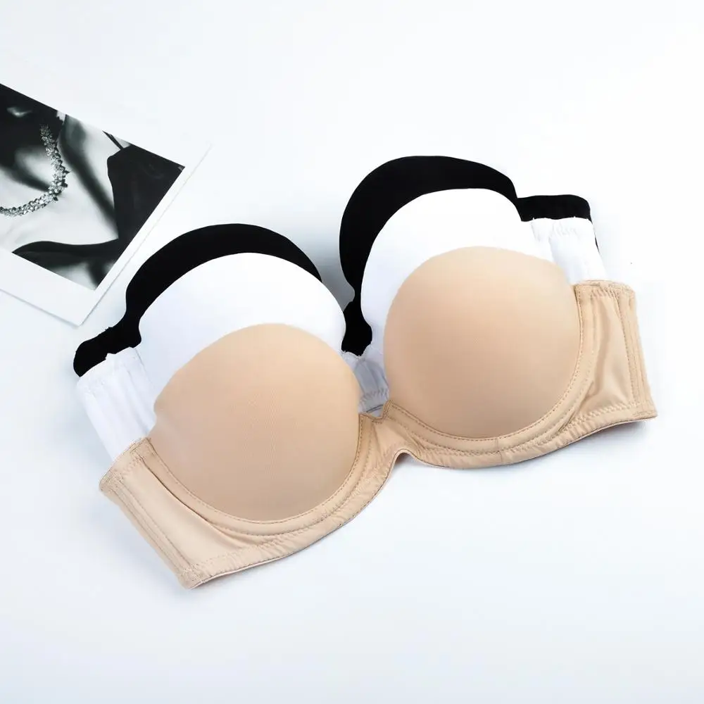 strapless bra with removable pads