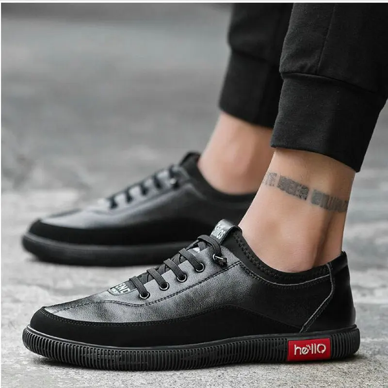 

Dropshipping Men Casual Shoes Fashion Hot Sales Shoes for Men Spring Comfortable Men's Black White sneaker flats Shoes A52-13