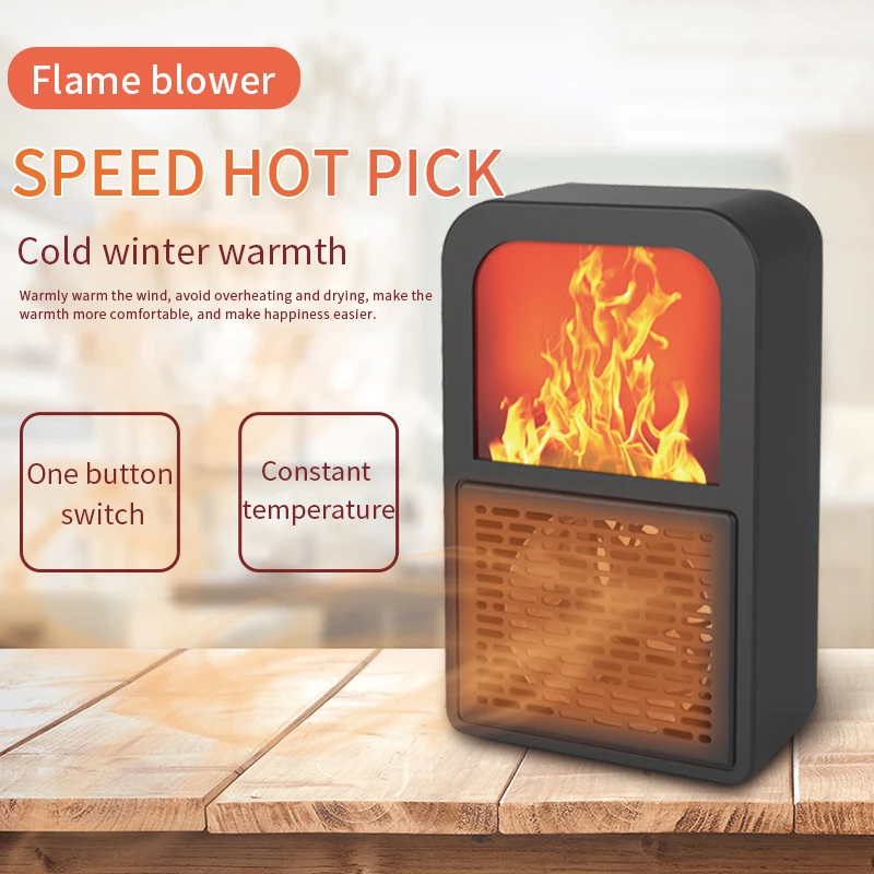  Portable 3D Flame Heater Space Home Mini Electric Heaters Heated Room Heaters Fan Small Heating Sto