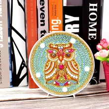 Алмазная живопись клейкий Алмазный светодиодный светильник-хрустальные стразы светильник полная дрель живопись на заказ Блестящий Кристалл ZXD024