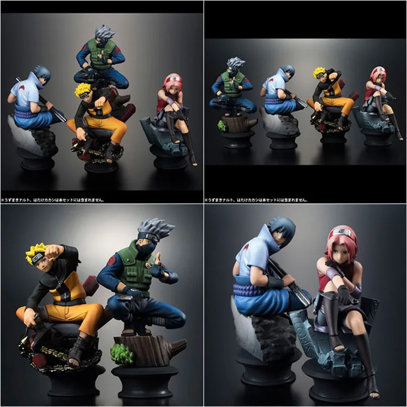 Tanie 6 sztuk pcv Anime figurki akcji z Naruto zestaw lalek nowy Uzumaki Naruto uchiha sasuke hatake kakashi kolekcja modeli zabawki prezentowe
