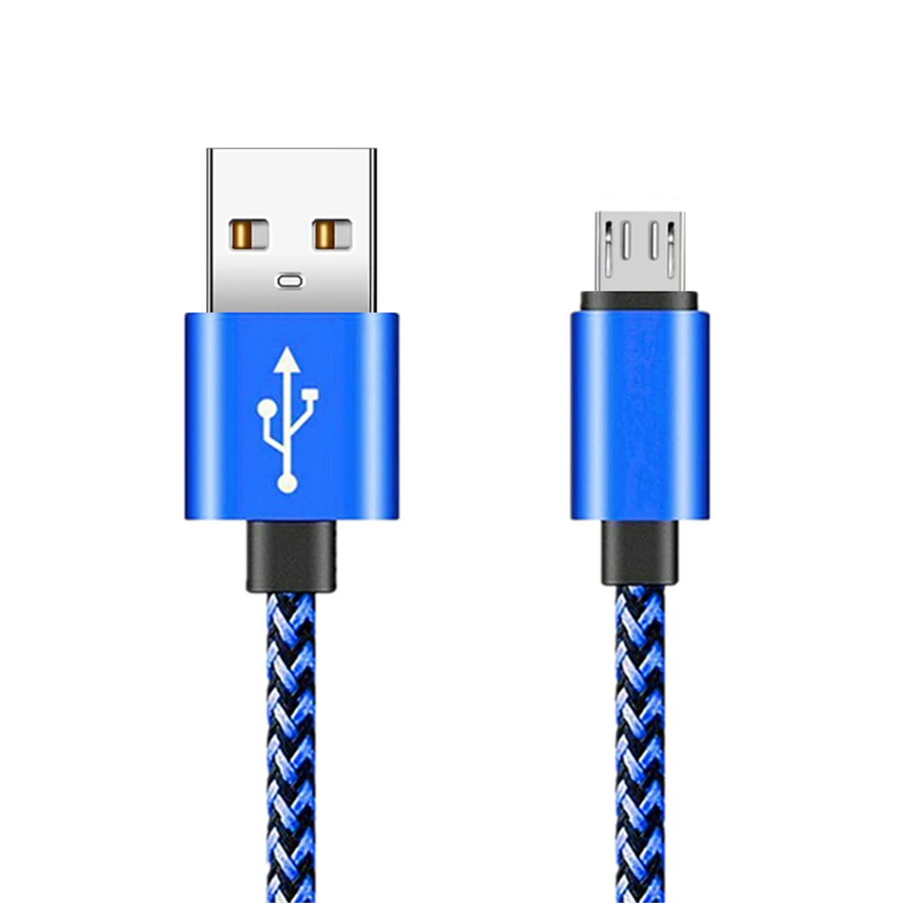 Синий Micro USB кабель синхронизации данных для PHILIPS Nokia samsung S6 S7 Edge LG G3 G4 Redmi 5 6 7 Honor 6 7 7X 8X Android телефон зарядный кабель - Цвет: Синий