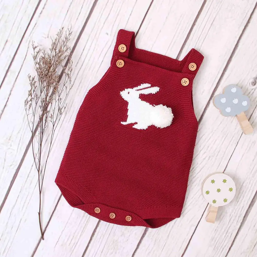 baby onesie tops 505 Детские комбинезоны с рисунком кролика, трикотажные новорожденный инфантил Комбинезоны для младенцев Осенние Комбинезоны для маленьких мальчиков и девочек 0-18 месяцев - Цвет: baby onesie tops 505