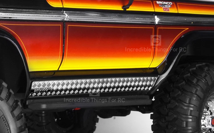 Stainless Steel Side Skirt Anti-scratch Plate For 1/10 Rc Crawler Trx4 T4 Ford Bronco Side Skirt Scratch Panel Anti-skid
