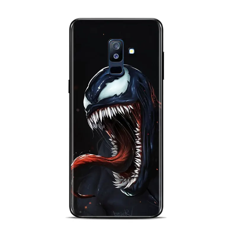 silicone cover with s pen Phone Case For Samsung A8 A9 Star A7 A9 A6 Plus 2018 A3 A5 2017 2016 A750 A6S A8S Marvel-venom- Black Soft Cover kawaii phone cases samsung