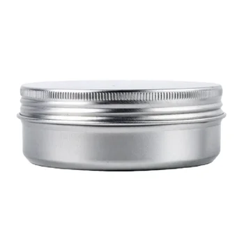 

120ml 50pcs/lot Cosmetic Jar Metal Aluminum Makeup Tool Empty Cream Jar Screw Thread Hair Wax Pot Box Refillable Travel Bottle