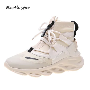 

Female Sock Shoes Women Platform Sneakers High Top Brand zapatos de mujer Ladies Chunky footware Thick Bottom Girls Dad Shoes