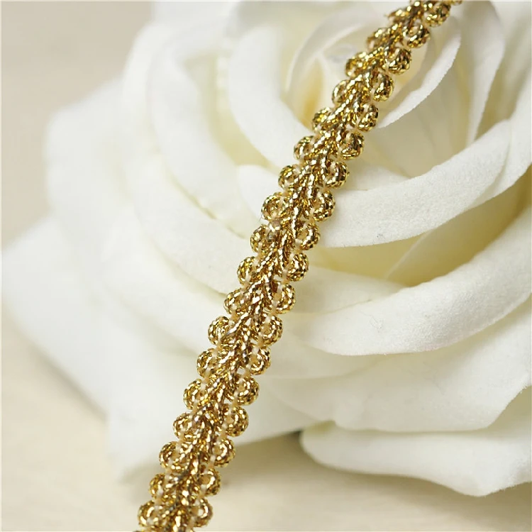 0.9CM Wide Silver Golden Polyester 3D Lace Trim Ribbon Clothing Dress Headwear Webbing Patchwork DIY Handmade Sewing Supplies lace ribbon lace sewing supplies lace sewing accessories lace accessories lace garment accessories lace hair accessories lace decoration clothing craft accessories clothing accessories
