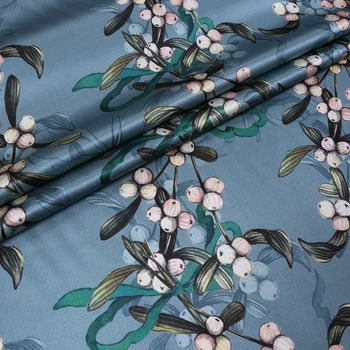 

Summer Floral Fruits Printing Natural Stretch Silk Satin Fabric