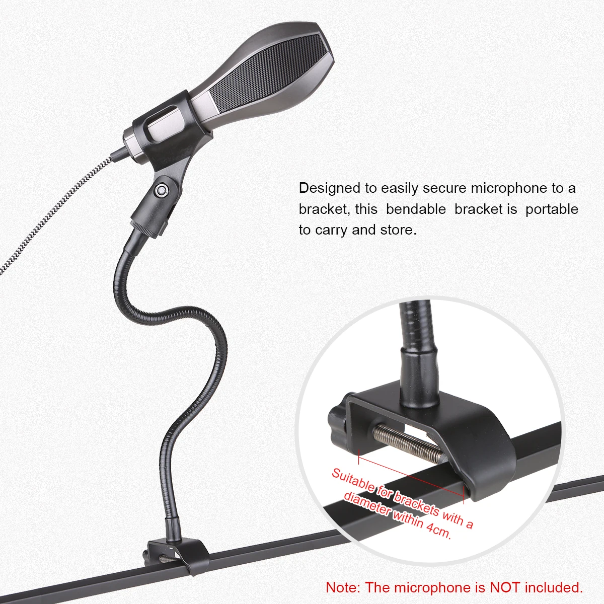 Microphone Bracket Gooseneck Bracket Hose Support Telescopic Stand Live Support Desktop Accessory for Microphone