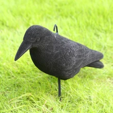 Флокирование Ворон пластик Охота ИМИТИРОВАННАЯ приманка птица пугающие инструменты