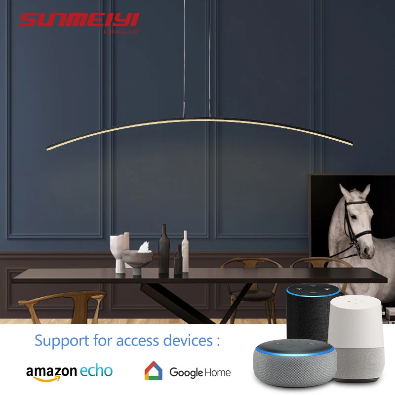Nordic LED Pendant Lights Voice Control Google home Modern Lighting For Kitchen Living room Bar Intelligent Dining room Lamp