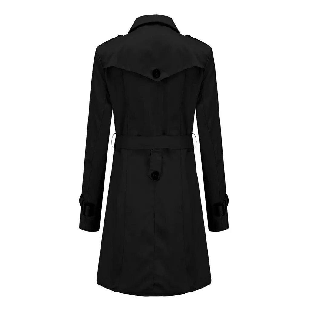 1 шт. Куртка для женщин двубортная тонкая длинная куртка весеннее пальто куртка Женская Осенняя верхняя одежда ветровка#907