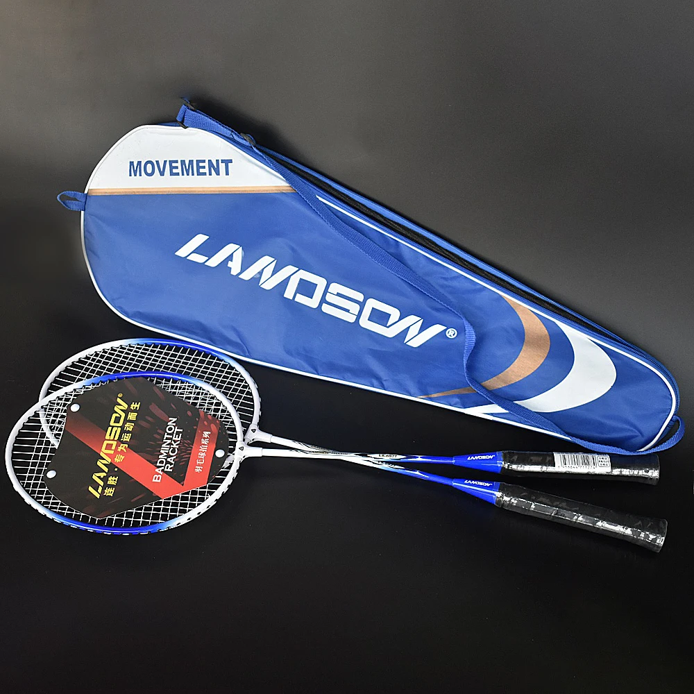 Landson высокоэластичная ракетка для бадминтона из сплава железа две ракетки