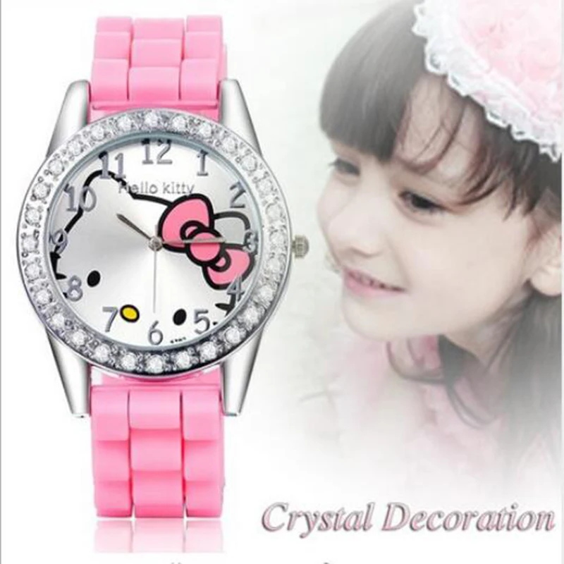 Детские часы со стразами и милым мультипликационным принтом Enfant Ceasuri Kid кварцевые