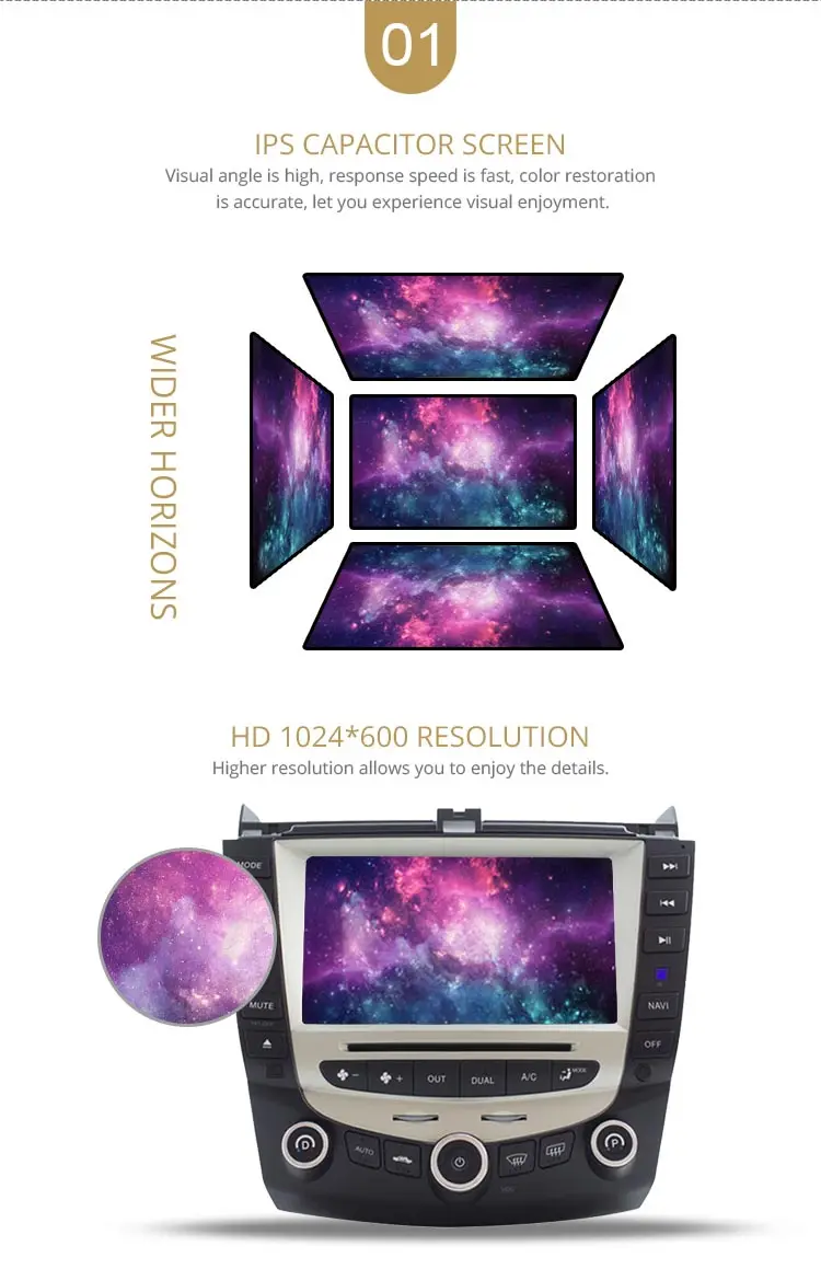 Best LJDA 7 Inch 2 DIN Android 9.0 Car DVD Player For Honda Accord 2003 2004 2005 2006 2007 Radio Audio WIFI Canbus GPS Navigation BT 3