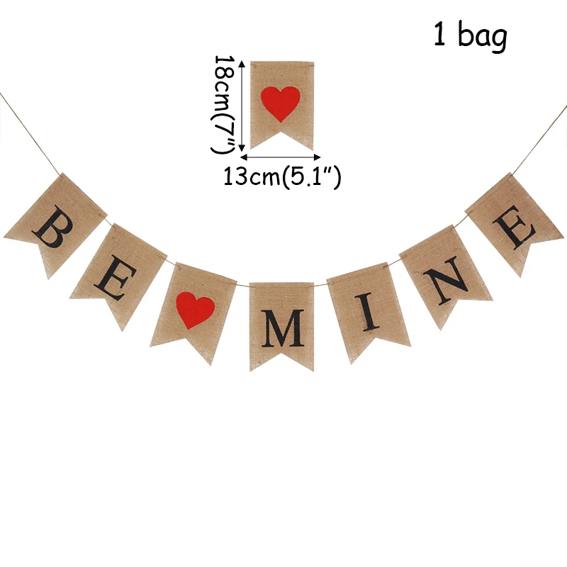 WEIGAO Love Be Mine баннер гирлянда из мешковины на День святого Валентина украшения Винтаж Свадьба Помолвка фон Декор