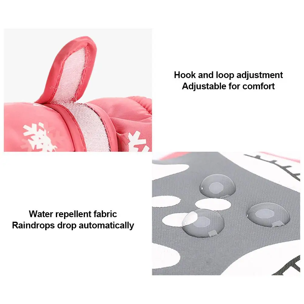 Children's Winter Ski Gloves Outdoor Waterproof Windproof Snow Mittens Double Layer Thick Warm Gloves