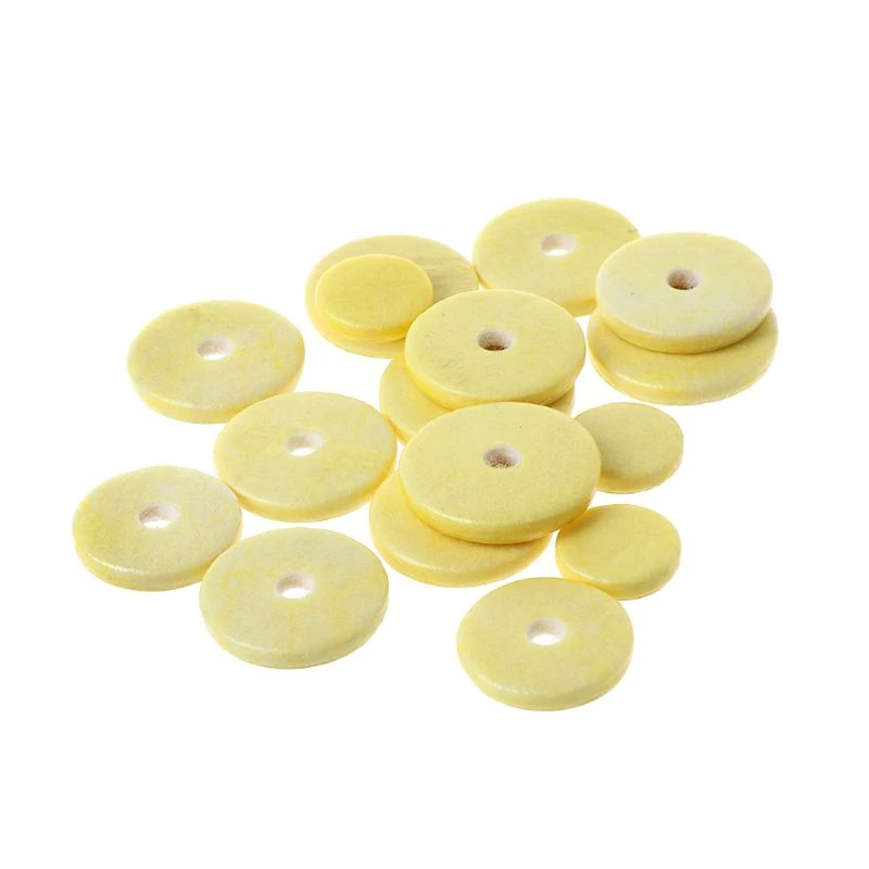 16pcs Flute Leather Pad Music Woodwind Pads Repair Yellow Instrument