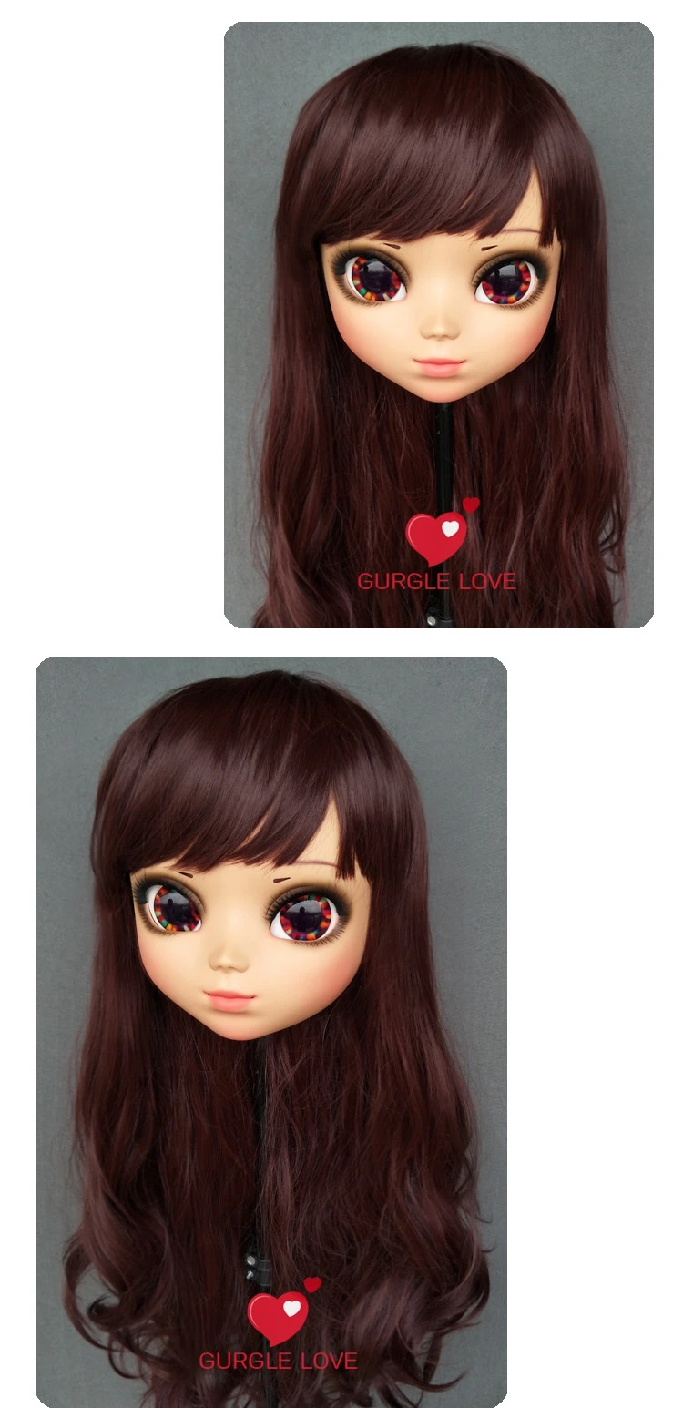 DM167) Милая девочка Смола половина головы кигуруми маска с BJD глаза в стиле японского аниме маска Лолиты кроссдресс кукла