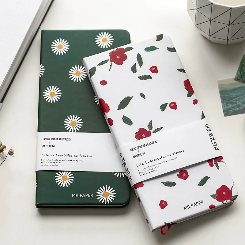 

Cute Flower Hand-account Schedule Book Diary Weekly Planner Travel Notebook Hardcover School Office Supplies Student Stationery