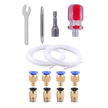 

2 Set 3D Printer Accessories: 1 Set Screw Driver Spanner Wrench Sleeve & 1 Set Teflon Tube(2 Meters)Pc4-M6 Quick Fitting