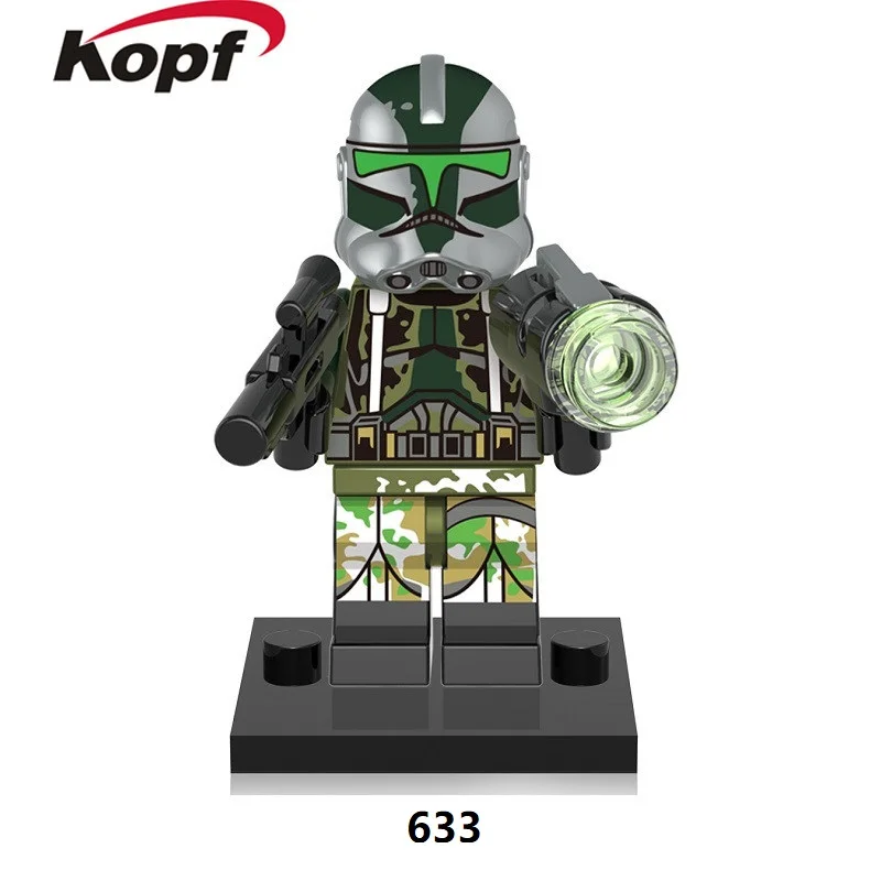 Одиночная космические войны белый клон желтый Utapau Trooper Commander Kashyyyk Neyo строительные блоки кирпичи игрушки для детей X0162 - Цвет: 633 Without Box