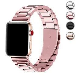 Ремешок из нержавеющей стали для apple watch 4 band 44 мм 40 мм apple watch band 42 мм 38 мм браслет для iwatch металлические часы аксессуары