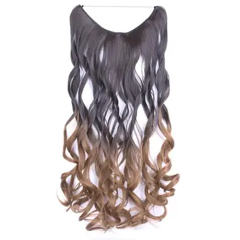

Flip in Synthetic Hair Extension Gradient Color Wavy Halo Hair Extensions 100g Thicker Rainbow Hairpieces