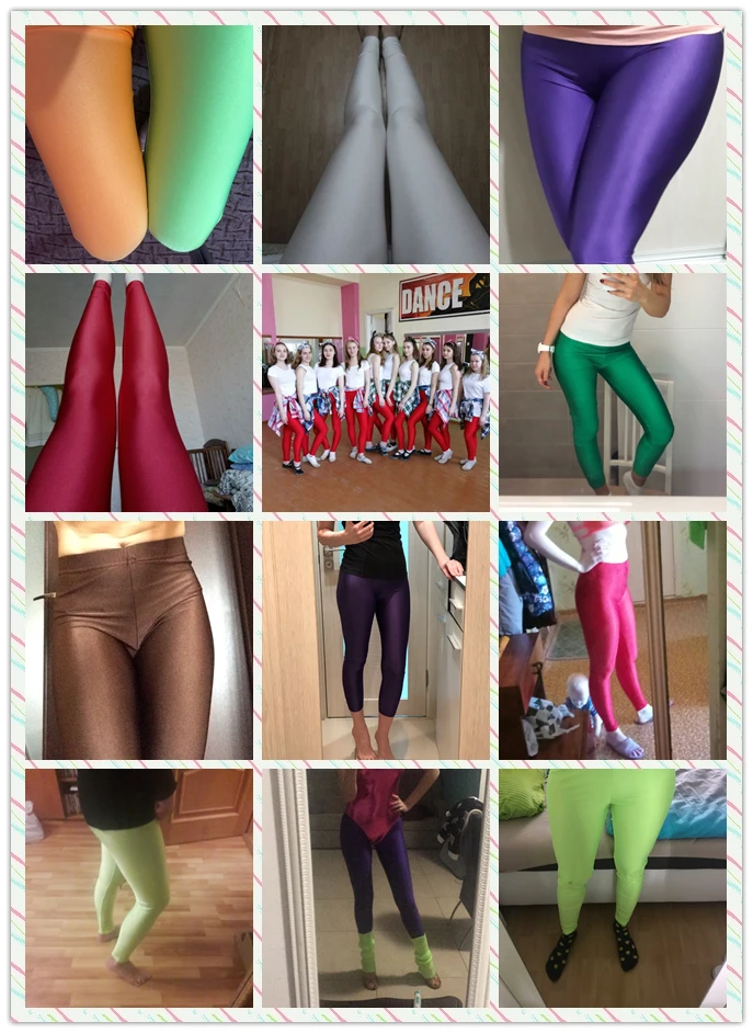 CUHAKCI Women Shiny Pant Leggings Hot Selling Leggings Solid Color Fluorescent Spandex Elasticity Casual Trousers Shinny Legging