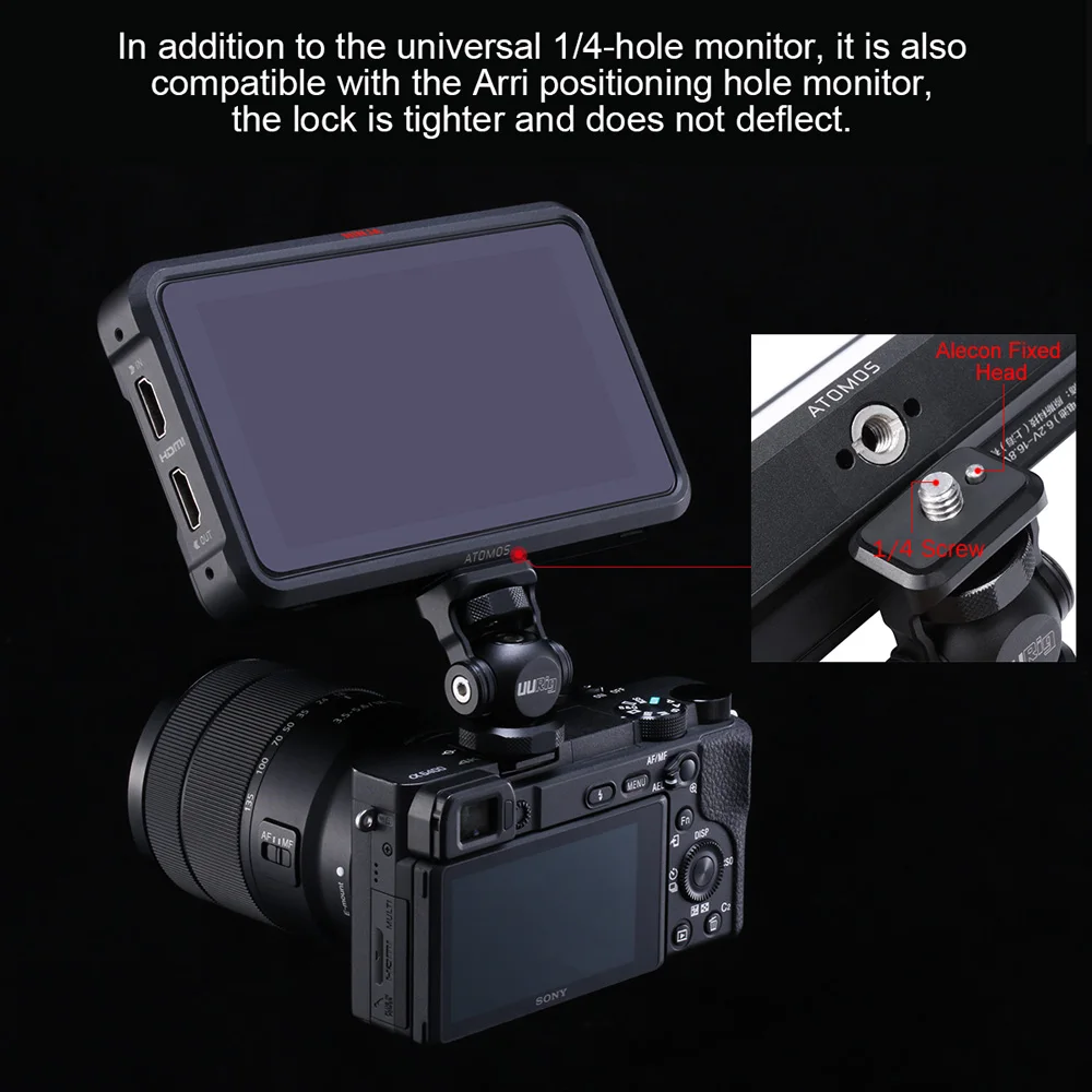 UURig R015 Monitor Bracket Mini Ballhead With Cold Shoe Mount Gimbal Rig for Sony Canon Nikon DSLR Camera Accessories Smartphone