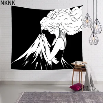 

Pop Art Black & White Creative Tapestry Polyester Rectangular Living Room Bedroom Home Decor Background Decoration Wall Hanging