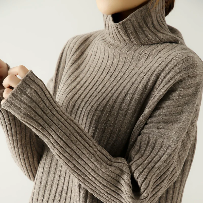 2020 New Fashion Sweater Women Turtleneck 100% Wool Knitting Loose Style Pullovers Hot Sale Long Sleeve Female Jumpers 2020 New Fashion Sweater Women Turtleneck 100% Wool Knitting Loose Style Pullovers Hot Sale Long Sleeve Female Jumpers