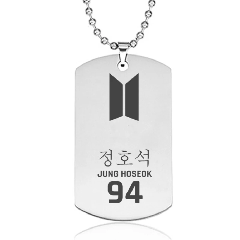 Kpop bangtan boys "Jin" "SUGA" "J-hope" и т. Д. Из нержавеющей стали "имя" "год" ожерелье для женщин и мужчин bangtan украшения для мальчиков вентиляторы