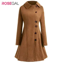 ROSEGAL, пальто размера плюс на пуговицах, женское, для женщин, хлопок, зимняя, длинная куртка, женская верхняя одежда, женская одежда, элегантные пальто