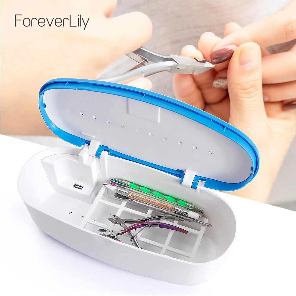 

UV LED Sterilizer Box For Manicure Beauty Nail Art Tools S2 Sterilizer Storage Box Portable Tweezers Disinfection Box Nail Tools