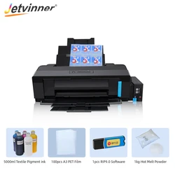 Jetwinner – imprimante de t shirts A3 DTF, ensemble de poudre chaude avec Film PET, encre DTF pour Epson L1800 pour Machine d'impression de t shirts à capuche 