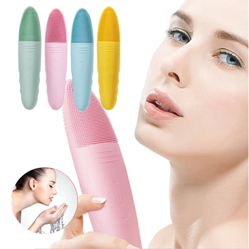 

Silicone Cleansing Instrument Massage Brush New Electric Waterproof Facial Massager Ultrasonic Pore Cleaner Deep Clean Device