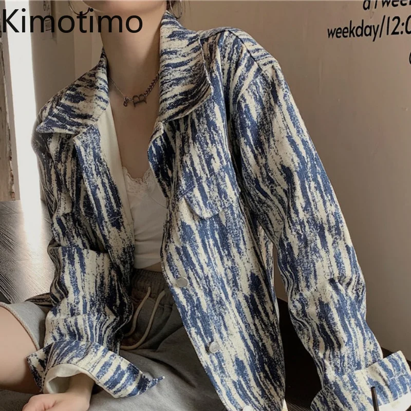 Женское джинсовое пальто Kimotimo Осень-зима 2021 уличная одежда тонкая рабочая куртка