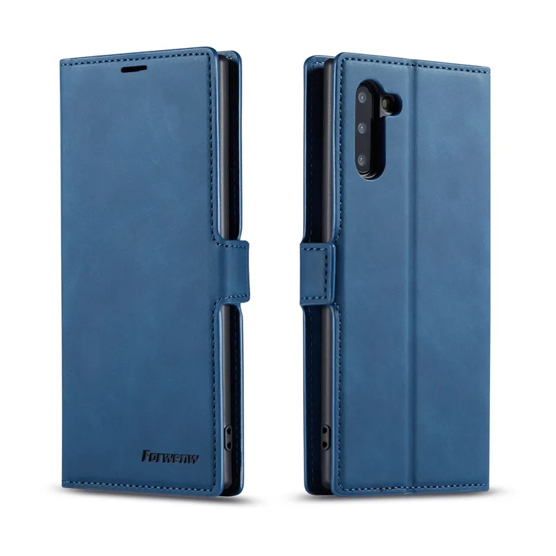 Роскошный кожаный флип-чехол для samsung Galaxy Note 10 Pro samsung Note 10 Plus Note 10+ чехол для кошелька держатель Футляр для телефона - Цвет: Синий