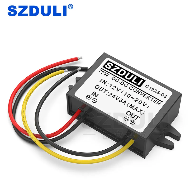 

DC 12V to DC 24V 3A Boost Automotive Power Converter 12 Volt to 24 Volt Boost Regulator